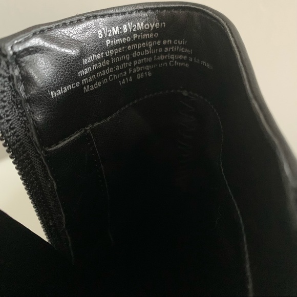 Nine West Primeo - Black Leather Ankle Boots with Heel - Size 8.5M - Picture 12 of 14